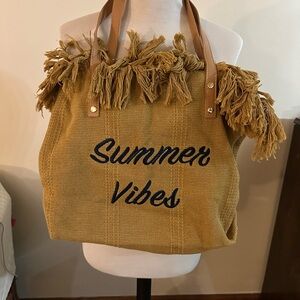 SHEIN Tan Fringe Tote Bag